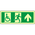 [EL720503WP] EL720503WP - Cartello uscita di emergenza disabili freccia avanti lum.EN ISO 7010