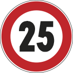 [FAH26005025] FAH26005025 - Disco rifrangente HI NF 50 limite velocità 25 KM