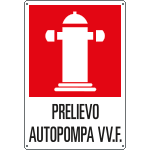 [FAR56182Y] FAR56182Y - Cartello scatolato rifrangente Prelievo Autopompa VV.F.