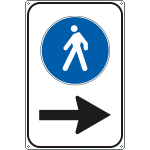 [FL5646K] FL5646K - Cartello  PEDONI A DESTRA