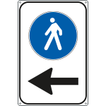 [FL5647Y] FL5647Y - Cartello  PEDONI A SINISTRA