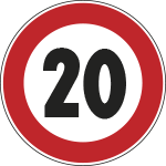 [FLR29005020] FLR29005020 - Cartello NF 50 LIMITE VELOCITA'KM 20 diametro 90