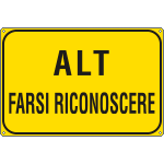 [FLR5664J] FLR5664J - Cartello ALT FARSI RICONOSCERE