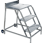 [HSP06] HSP06 - sgabello 3 gradini con piano calpestio 42x60 cm e ruote