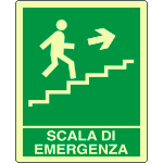[L20134YP] L20134YP - Cartello fotoluminescente scala emergenza salita ds
