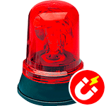 [LPRB12R] LPRB12R - Segnalatore rotante 12Vcc rosso b.3 magn+cavo accen