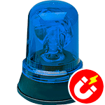 [LPRB24B] LPRB24B - Segnalatore rotante 24Vcc blu b3 magn.+cavo acc