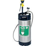 [LVD16Y] LVD16Y - Fusto portatile lt.18 con doccetta di emergenza estraibile col.GIALLA