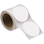 [NBC100W] NBC100W - rotolo da 300 cerchi adesivi col.BIANCO diametro mm 100 spess.mm 0,20