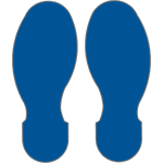 [NBP89B] NBP89B - confezione 10 orme adesive in poliestere adesivo colore BLU