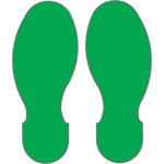 [NBP89G] NBP89G - confezione 10 orme adesive in poliestere adesivo colore VERDE