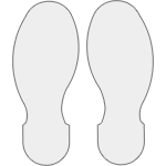 [NBP89W] NBP89W - confezione 10 orme adesive in poliestere adesivo colore BIANCO