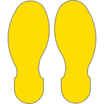 [NBP89Y] NBP89Y - confezione 10 orme adesive in poliestere adesivo colore GIALLO