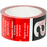 [NSA425] NSA425 - Nastro adesivo polipropilene con dicitura A- attenzione amianto