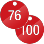 [PN40100R] PN40100R - confezione 25 piastrine num.progressivamente da 76 a 100 col.ROSSO