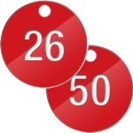 [PN4050R] PN4050R - confezione 25 piastrine numerate progressivamente da 26 a 50 col.ROSSO