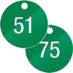 [PN4075G] PN4075G - confezione 25 piastrine numerate progressivamente da 51 a 75 col.VERDE