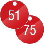 [PN4075R] PN4075R - confezione 25 piastrine numerate progressivamente da 51 a 75 col.ROSSO