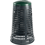 [PRB087SG] PRB087SG - trespolo portasacco in plastica col.grigio c.coperchio VERDE cap.110 l