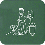 [PRR015C] PRR015C - cartello deiezioni canine con fascetta fissaggio a palo da mm 60