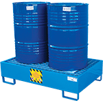[PSA302] PSA302 - vasca in acciaio verniciato con grigliato capacita' 2 fusti
