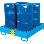 [PSA304] PSA304 - vasca in acciaio verniciato con grigliato capacita' 4 fusti