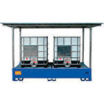 [PSA322] PSA322 - vasca per stoccaggio 2 cisternette da lt.1000 con tettoia smontabile