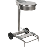 [PSR406X] PSR406X - carrello reggisacco con ruote in inox satinato (sacco escluso)