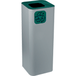 [PSR632G] PSR632G - gettacarta a pavimento forma quadrata corpo grigio testa col.Verde