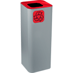 [PSR632R] PSR632R - gettacarta a pavimento forma quadrata corpo grigio testa col.Rosso