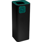 [PSR633G] PSR633G - gettacarta a pavimento forma quadrata corpo nero testa col.Verde