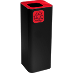 [PSR633R] PSR633R - gettacarta a pavimento forma quadrata corpo nero testa col.Rosso