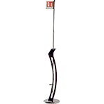 [PST8034] PST8034 - piantana nera con asta e cartello mm 300x2000 h.