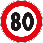 [R80080] R80080 - Disco alluminio rifrangente H.I.limite velocità  80Km