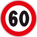 [R96060] R96060 - Disco adesivo rifrangente  H.I.limite velocità  60Km