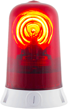 [RA24R] RA24R - Segnalatore rotante base piana 24Vcc rosso