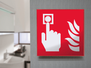 [SECET14A] SECET14A - segnale vetro CRYSTAL monofacciale pulsante all. antinc. EN ISO 7010