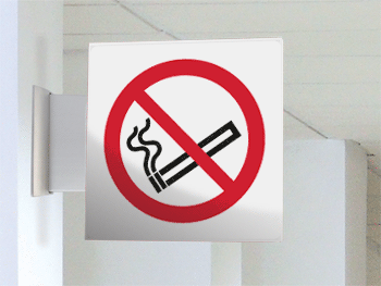 [SECET16BB] SECET16BB - segnale vetro CRYSTAL bifacciale Viatato fumare EN ISO 7010