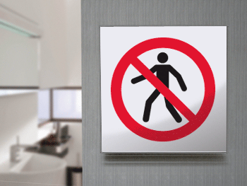 [SECET19A] SECET19A - segnale vetro CRYSTAL monofacciale vietato pedoni EN ISO 7010