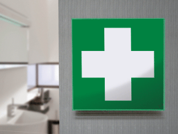 [SECET1A] SECET1A - segnale vetro CRYSTAL monofacciale pronto soccorso EN ISO 7010