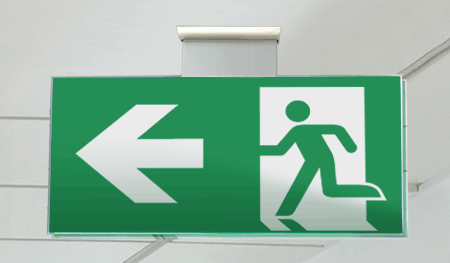 [SECET25SC] SECET25SC - segnale vetro CRYSTAL sospesa uscita emergenza sx EN 7010 E001