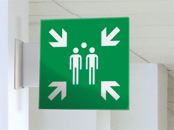 [SECET26BA] SECET26BA - segnale vetro CRYSTAL bifacciale punto raccolta EN ISO 7010