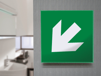 [SECET27A] SECET27A - segnale vetro CRYSTAL monofacciale freccia diagonale