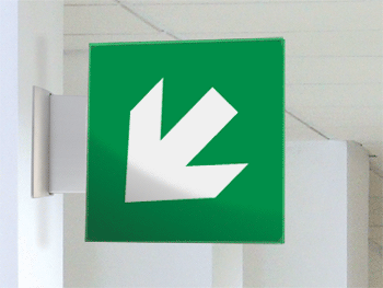 [SECET27BB] SECET27BB - segnale vetro CRYSTAL bifacciale freccia diagonale