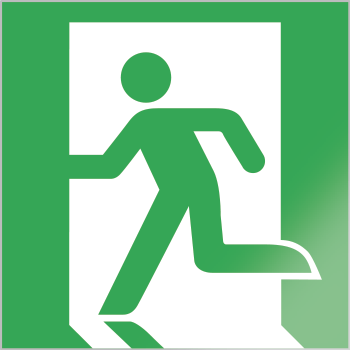 [SECET32B] SECET32B - segnale vetro CRYSTAL monofacciale uscita emergenza EN ISO 7010