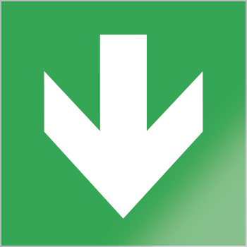 [SECET8B] SECET8B - segnale vetro CRYSTAL monofacciale freccia in basso