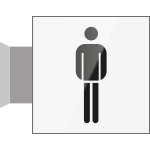 [SECT20BA] SECT20BA - segnale in vetro CRYSTAL a bandiera bifacciale 150x150 piu'simbolo