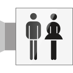 [SECT21BA] SECT21BA - segnale in vetro CRYSTAL a bandiera bifacciale 150x150 piu'simbolo