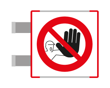 [SEM1312BAC] SEM1312BAC - segnaletica all.Metal prof.ROSSO bifacciale Vietato Accesso EN ISO7010