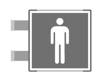 [SEM15642BGC] SEM15642BGC - segnale alluminio METAL profilo GRIGIO bifacciale Toilette Uomo